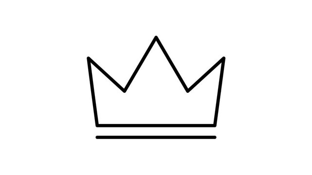 Crown animated line drawing for royal concepts