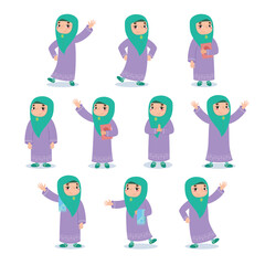 Muslim Girl Illustration Collection