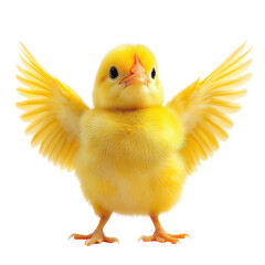 A yellow chick standing on transparent background