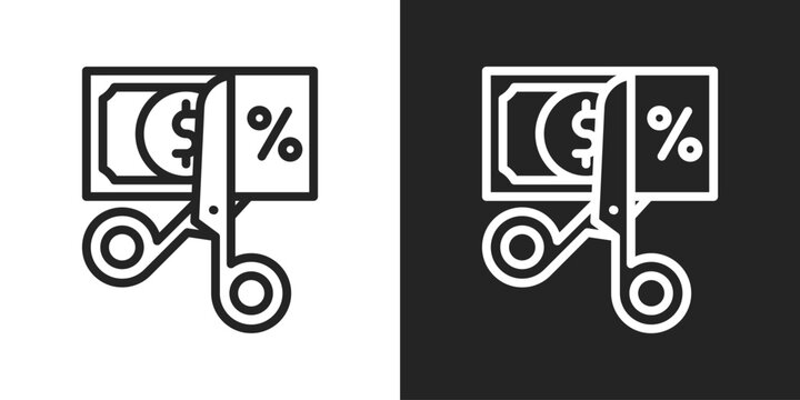 deductible Icon In Line Version On Black And White Background