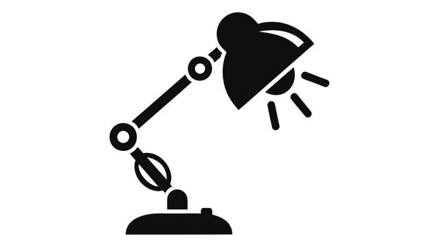 Smart desk lamp icon representing adjustable illumination and smart control isolated on white background modern lighting