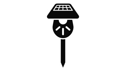 Smart garden light icon isolated on white background, solar powered ambient and scheduled lighting for outdoor space and