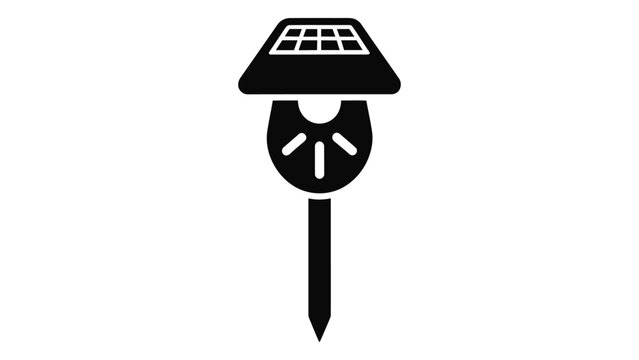 Smart garden light icon isolated on white background, solar powered ambient and scheduled lighting for outdoor space and