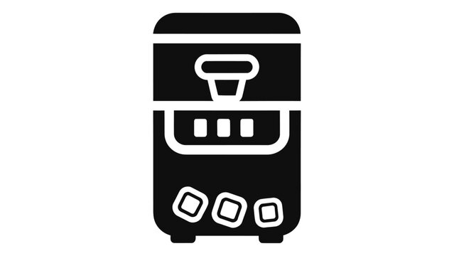 Smart ice maker icon isolated on white background, automated ice production, modern kitchen appliance, simple design, bl
