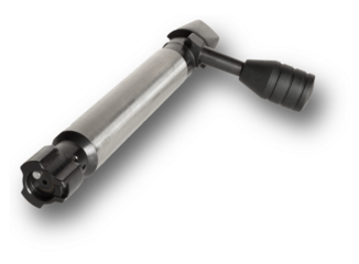 Shadow under a stainless bolt action rifle bolt