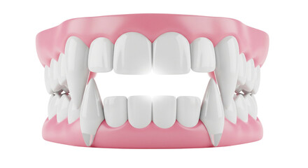 Obraz premium Vampire teeth isolated on transparent background for halloween