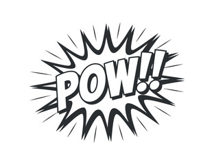 Comic speech bubble with pow exclamation design element