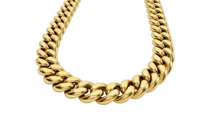 Obraz premium Close up of a gold chain isolated on transparent background