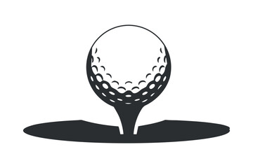 Golf ball on tee icon symbol design