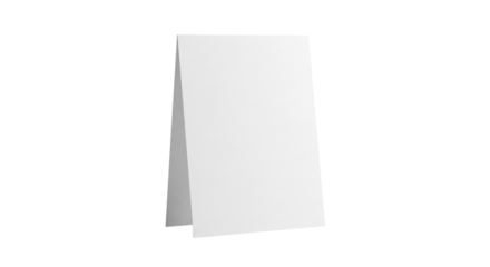 Blank white paper card isolated on transparent background