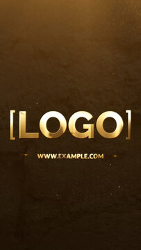 Particles Gold Logo - Vertical