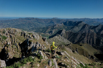 Trekking at Ojo de Buey (Bull's Eye) , Pelugano, Asturias, Spain