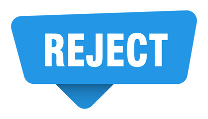 reject sticker. reject blue sign isolated on transpatent background