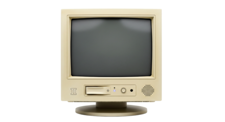 Oldfashioned computer monitor isolated on transparent background