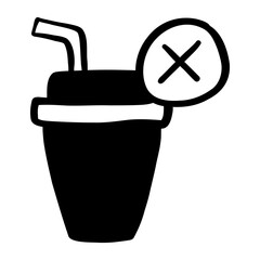 No Sugar hand drawn icon