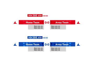 Red and blue sports banners for your broadcast game match team game