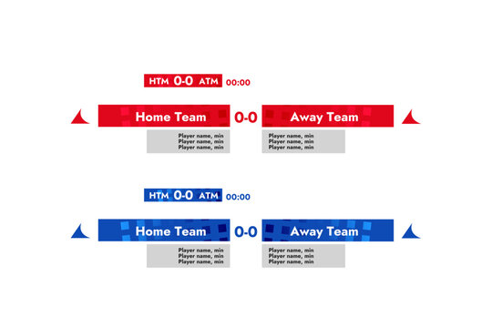 Red and blue sports banners for your broadcast game match team game