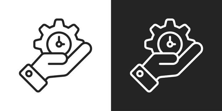 Efficiency Icon In Line Version On Black And White Background