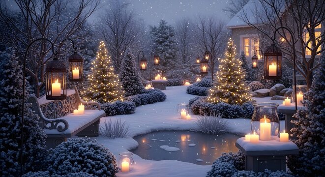 burning candles in the snow