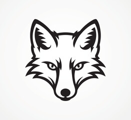 Bold Minimal Fox Head Logo Vector Design