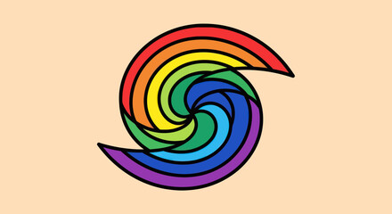 Rainbow Swirl Abstract Design.