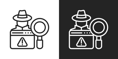 Fraud Icon In Line Version On Black And White Background