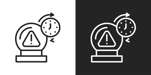Fototapeta premium Prediction Icon In Line Version On Black And White Background