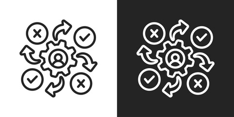 Pathways Icon In Line Version On Black And White Background