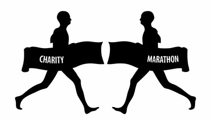 Support a cause with this charity marathon design, perfect for fundraising campaigns, social media, or event promotions for a great cause, originally from vector art