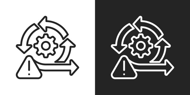 Iterations Icon In Line Version On Black And White Background