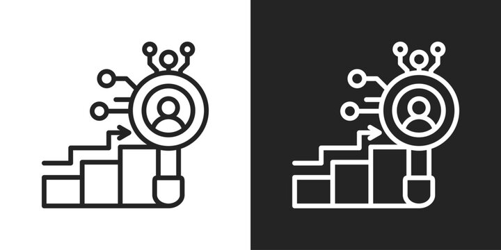 Escalation Icon In Line Version On Black And White Background