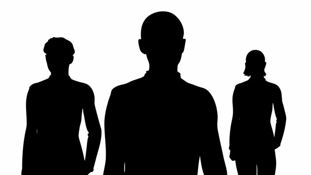 Dynamic team silhouettes showcase collaboration, partnership, and teamwork, perfect for modern business presentations and corporate communications, professional vibe