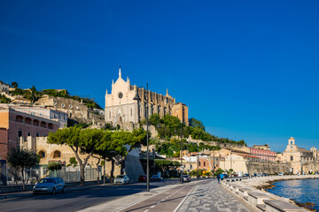 Gaeta, Latina, Lazio, Italy. A splendid view of the city. The ancient village with its houses...