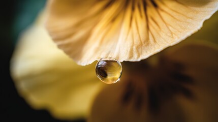 droplet. A close-up of an orange flower petal with a water droplet, highlighting nature's delicate beauty. gardening catalogs, home-decor guides, designed for home decor and floral branding.