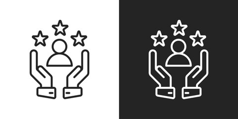 Loyalty Icon In Line Version On Black And White Background