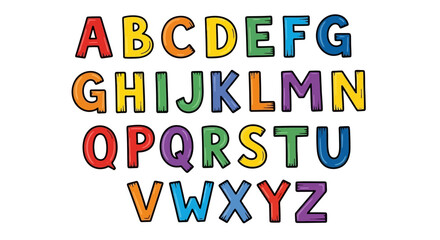 Colorful cartoon alphabet letters for children's education and learning