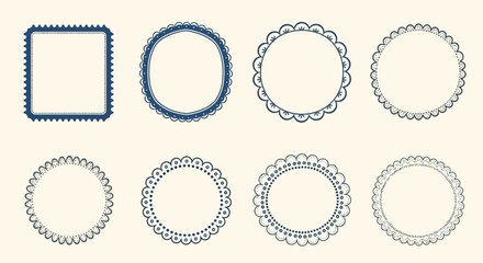 Delicate Ornamental Borders A Collection of Decorative Circle and Square Lace Frames