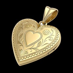 golden heart with diamonds