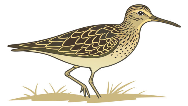 Explore the beauty of a sandpiper bird illustration for nature lovers and birdwatching enthusiasts alike