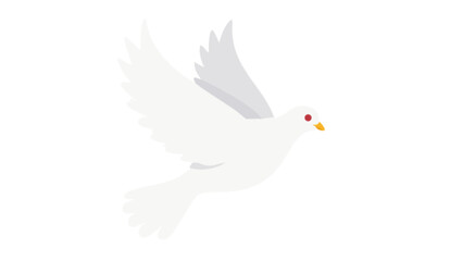 White dove flying illustration peace symbol bird graphic design element for creative projects and designs