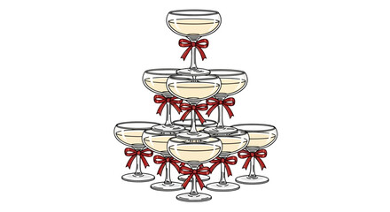 Champagne Tower Celebration Sparkling Toast and Festive Occasion