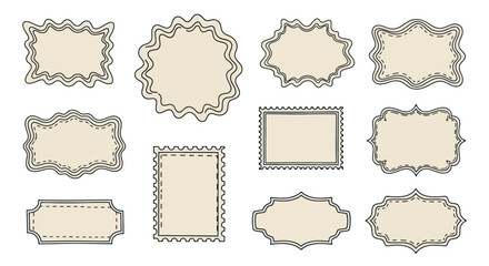 Elegant Decorative Frames Collection of Vintage Style Ornament Labels for Your Design Needs