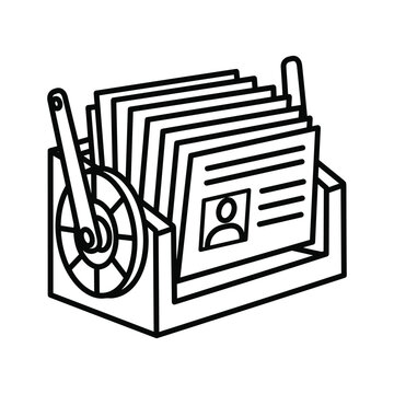 Classic rolodex contact management card system line icon vector