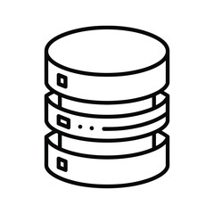 Database server stack icon for data storage and network technology
