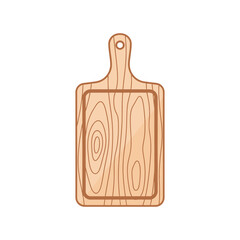 Wooden Cutting Board Vector Illustration for Kitchen and Food Preparation
