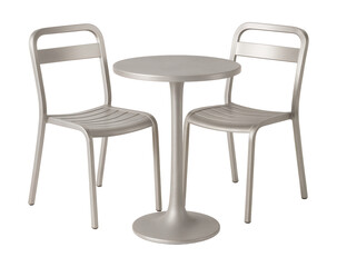 A lightweight aluminum bistro set, ideal for savoring coffee on a cozy balcony.