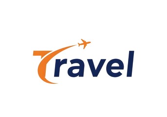 Explore the world with a travel logo featuring a soaring plane, perfect for flight deals, vacation packages, and unforgettable journey inspiration