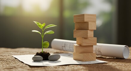 Sustainable Growth with Building Blocks and a Sprout