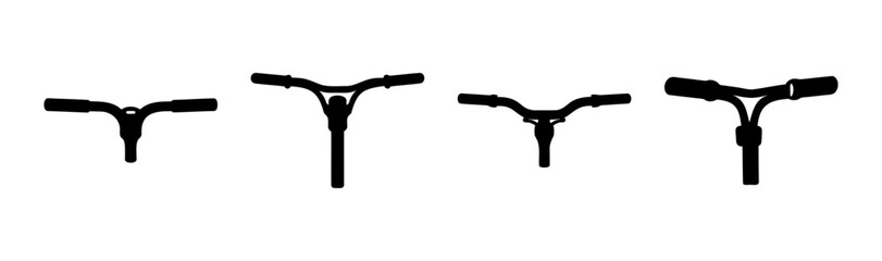 Scooter and bicycle handlebars set in silhouette form
