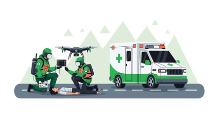 Innovative drone technology advancing emergency medical support at accident scene for faster